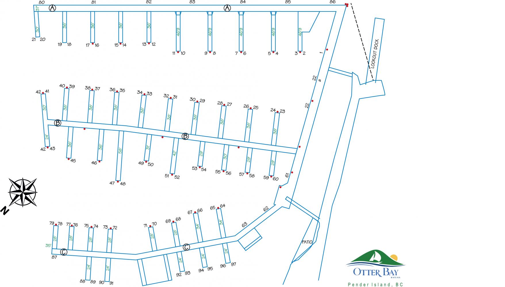 mooring plan Otter Bay Marina Pender Island